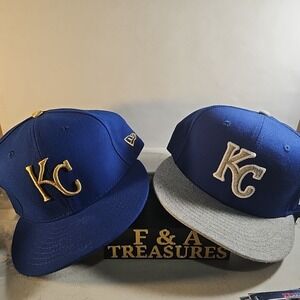 (2) NWOT New Era 59Fifty Kansas City Royals Hat Size 7 1/2
